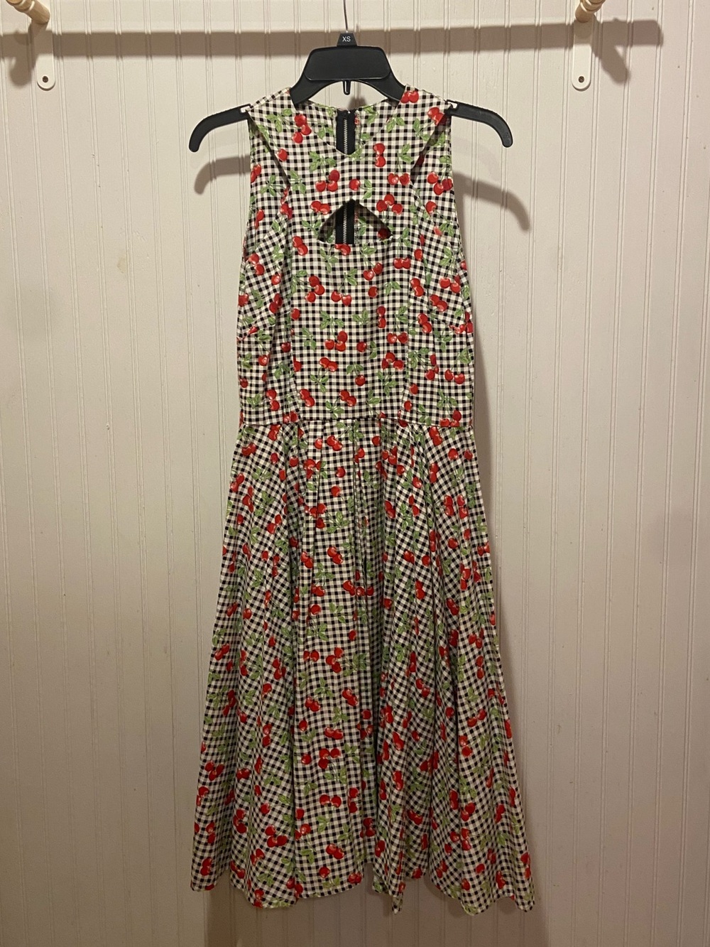 Robert Kaufman “Fruit Basket” Handmade Cherry Checkered Sleeveless Dress